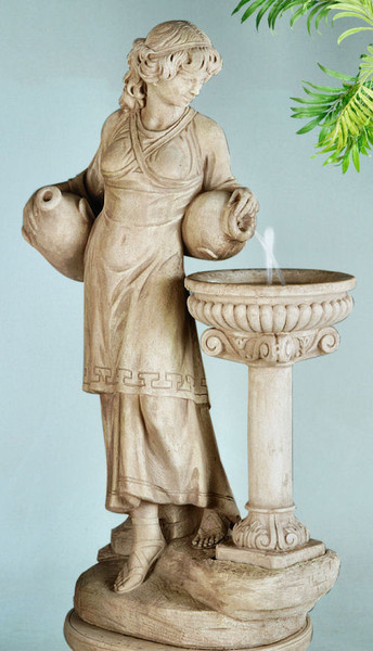 Angella Statue With Bowl Birdbath Woman at the Well Garden Cement